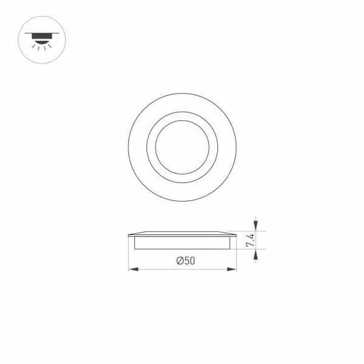 Накладка Arlight ART-Deck-Cap-Flat-R50 024927