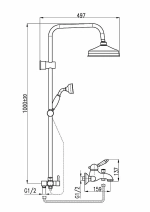 Душевая система Rav-Slezak LABE L554.5/3CMAT черный матовый