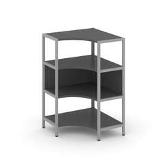 Shelf System Односекционный угловой стеллаж трехярусный SN.STMU-311 Антрацит/Металл Серый 810*810*12