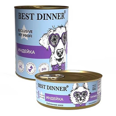 Best Dinner консервы Exclusive Vet Profi Urinary с индейкой (ал.банка) - для собак с профилактикой МКБ