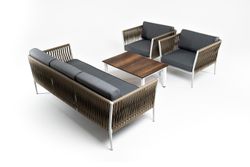 "Касабланка" лаунж-зона плетеная из роупа 5-местная, цвет серый