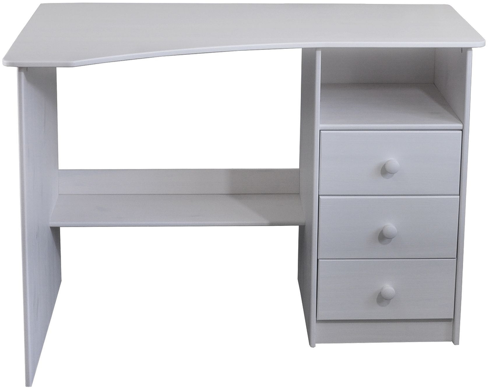 Стол письменный, компьютерный Корнер из сосны, белый