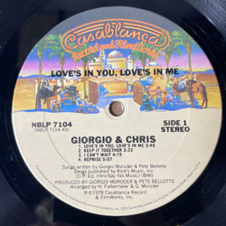 Винтажная виниловая пластинка LP Giorgio Moroder And Chris Bennett, Love's In You, Love's In Me (США 1978)
