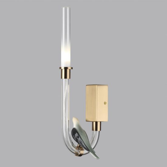 5431/2WL L-VISION ODL_EX24 123 золотой(под латунь)/белый градиент/беж./зеленый/ металл/стекло/керамика Бра (ЛЕВ.) LED 2W 4000K LARK