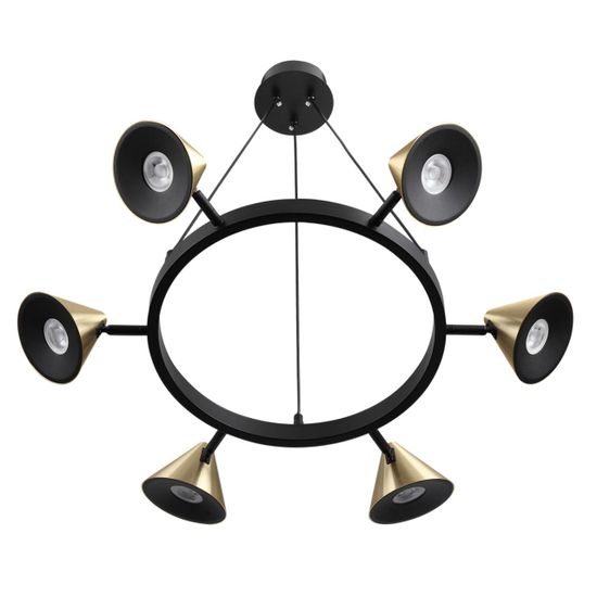 8233/6 COMFI LN26 255 черный/золото, металл Подвесной светильник GU10 LED 6*7W 220V LAMINA