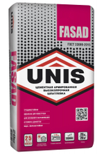 Шпатлевка Unis FASAD цементная высокопрочная белая армированная   20 кг