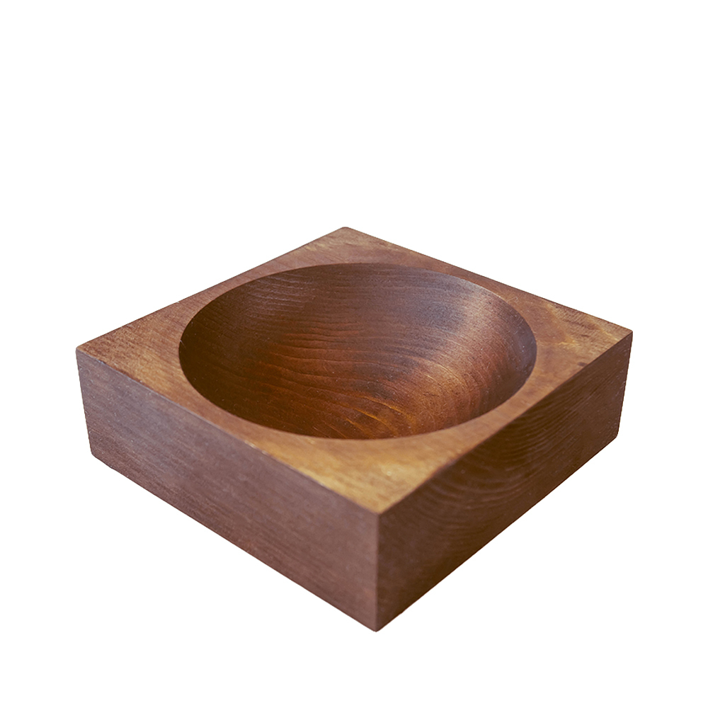 Тарелка-чаша Art of Siberia из древесины кедра, квадратная, 14,5 см. T46
