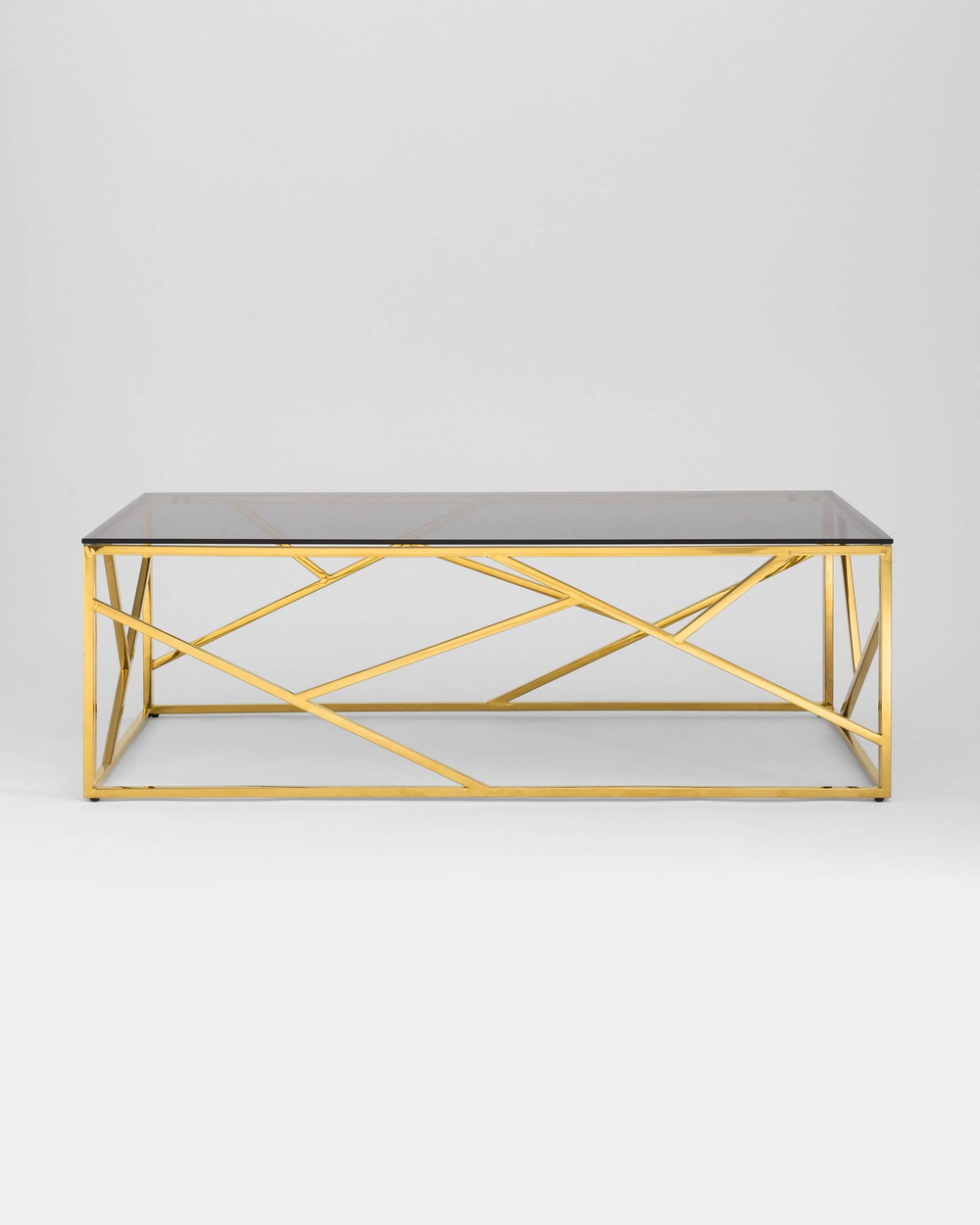 Журнальный стол 120*60 АРТ ДЕКО стекло smoke сталь золото