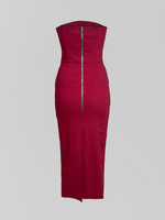 Платье By Style Janetta 1708 удлиненное без лямок с разрезом сзади