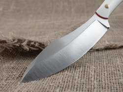 Нож для бушкрафта "Канадец", сталь VG-10/Elmax, рукоять G10 (белая)