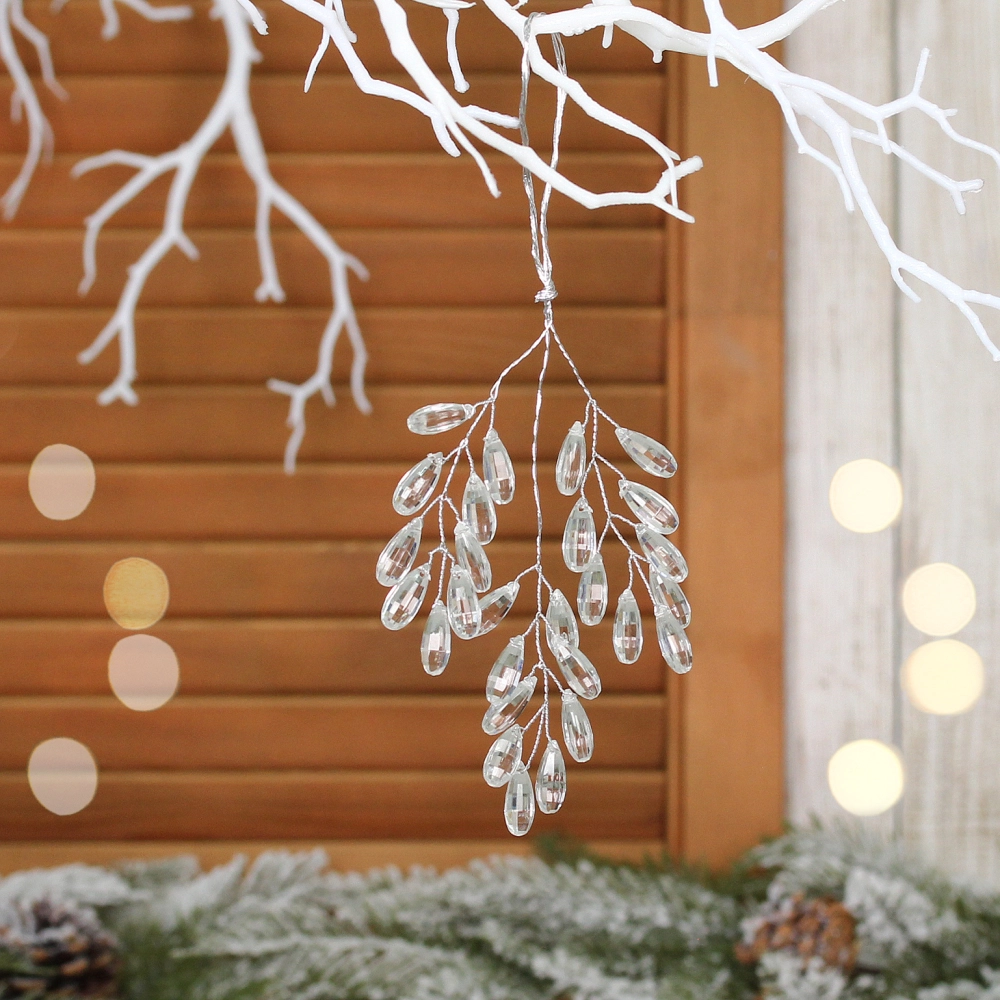 Ветка декоративная «Волшебство ночи» 20 см, Прозрачный