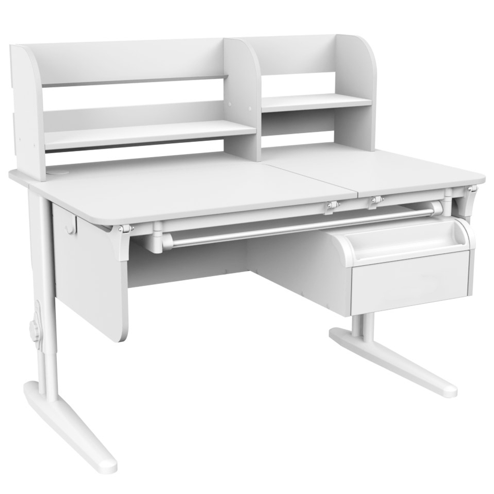 Растущая парта Дэми СУТ 62 PRO с полкой СУТ.62.250 и тумбой (1150×750 мм)