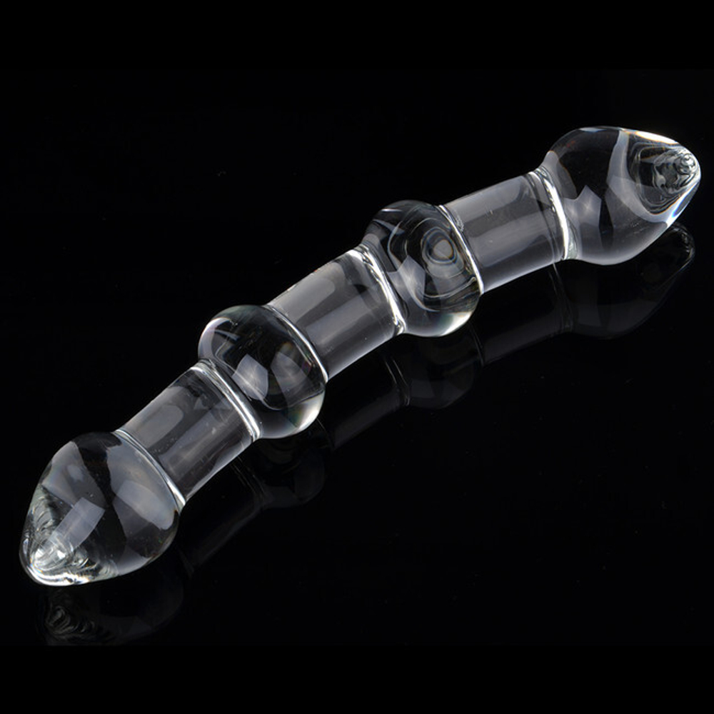 Двойной анальный стимулятор из стекла (Цвет: прозрачный)