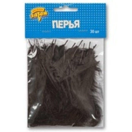 Перья, Черный, 10*15 см, 30 шт.