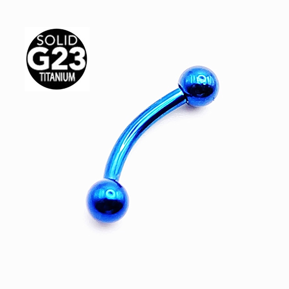Микробанан 8 мм для пирсинга, синий. Титан G23.