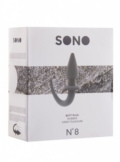 Серая анальная пробка SONO №8 (Цвет: серый)