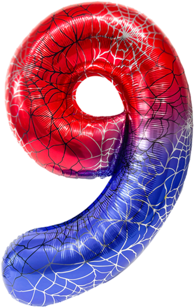 Цифра 9 "Героическая тема" (40''/102 см) Красный/Синий