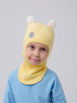 Шлем весенний/осенний вязаный (Груша) с ушками МИО*