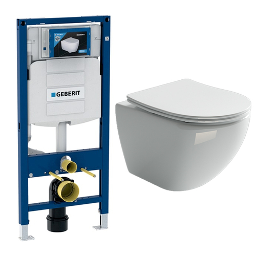 Комплект подвесной безободковый унитаз Ceramica Nova Metropol Rimless с крышкой-сиденьем CN4002 + инсталляция Geberit Duofix UP320 111.300.00.5