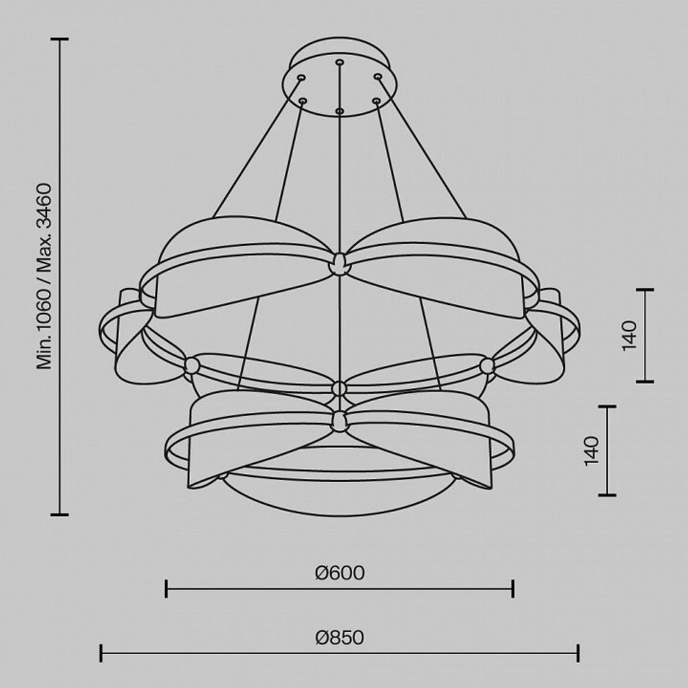 Подвесная люстра Maytoni Breeze MOD281PL-L80BS3K