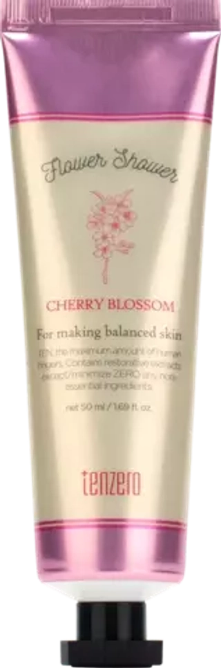 Крем для рук с ароматом вишнёвого цвета TENZERO Flower Shower Hand & Nail Cream Cherry Blossom 50 мл