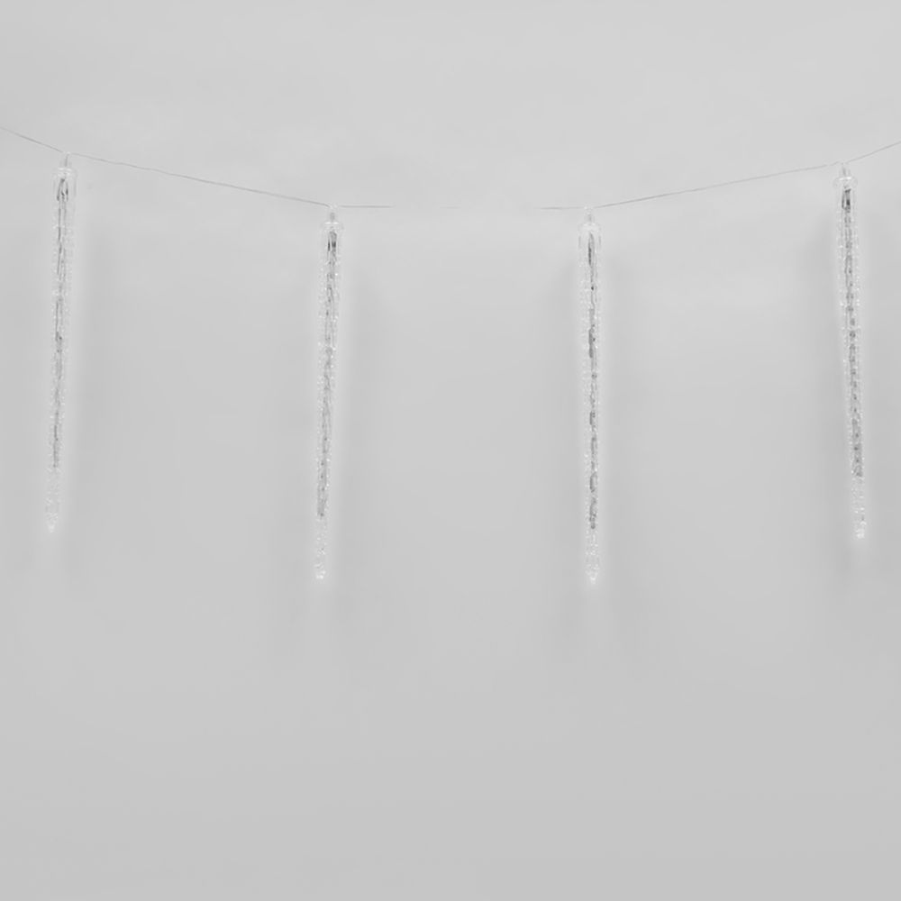 ULD-E3005-300-DTK BLUE IP44 ICICLE Занавес светодиодный фигурный Сосульки. соединяемый. 2.7х0.42м. 10 подвесов. Синий свет. Провод прозрачный. TM Uniel.