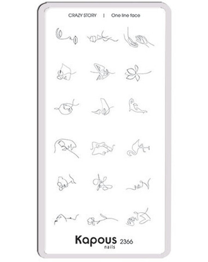 One line face, пластина для стемпинга «Crazy story» Kapous