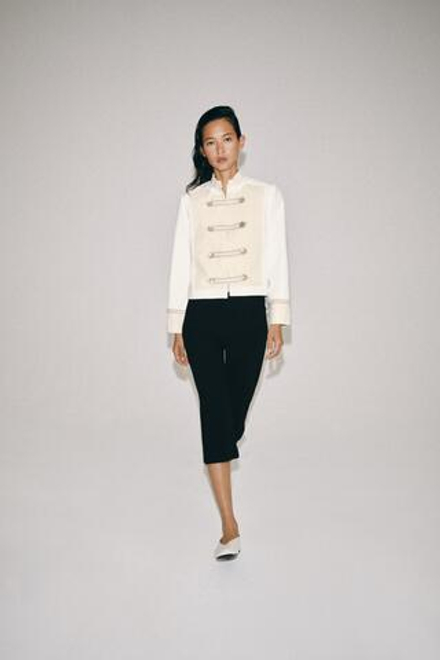 ZARA БРЮКИ КАПРИ - ZW COLLECTION, ЧЕРНЫЙ