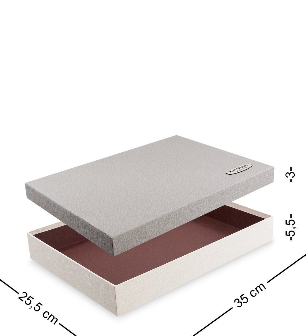 WF-04-C Набор коробок из 2шт «Прямоугольник» цв.бел./сер.