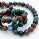 Гелиотроп бусины, диаметр 8,1-8,3 мм, цена за 23 шт (1/2 нити)