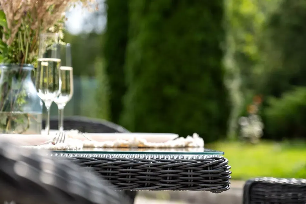 "Сицилия" обеденная группа плетеная, цвет графит