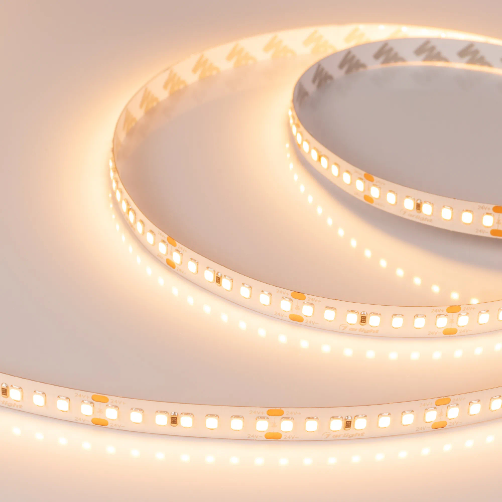 Светодиодная лента RT-A168-10mm 24V Warm2700 (17 W/m, IP20, 2835, 5m) (Arlight, Открытый) 019095(2)