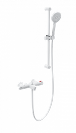 Смеситель для ванны с душевым гарнитуром и термостатом WONZON & WOGHAND, Белый матовый (WW-C2001-A-MW)
