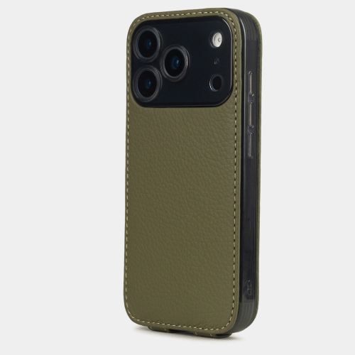 Чехол для iPhone 17 Pro Max - кожа теленка, зеленый