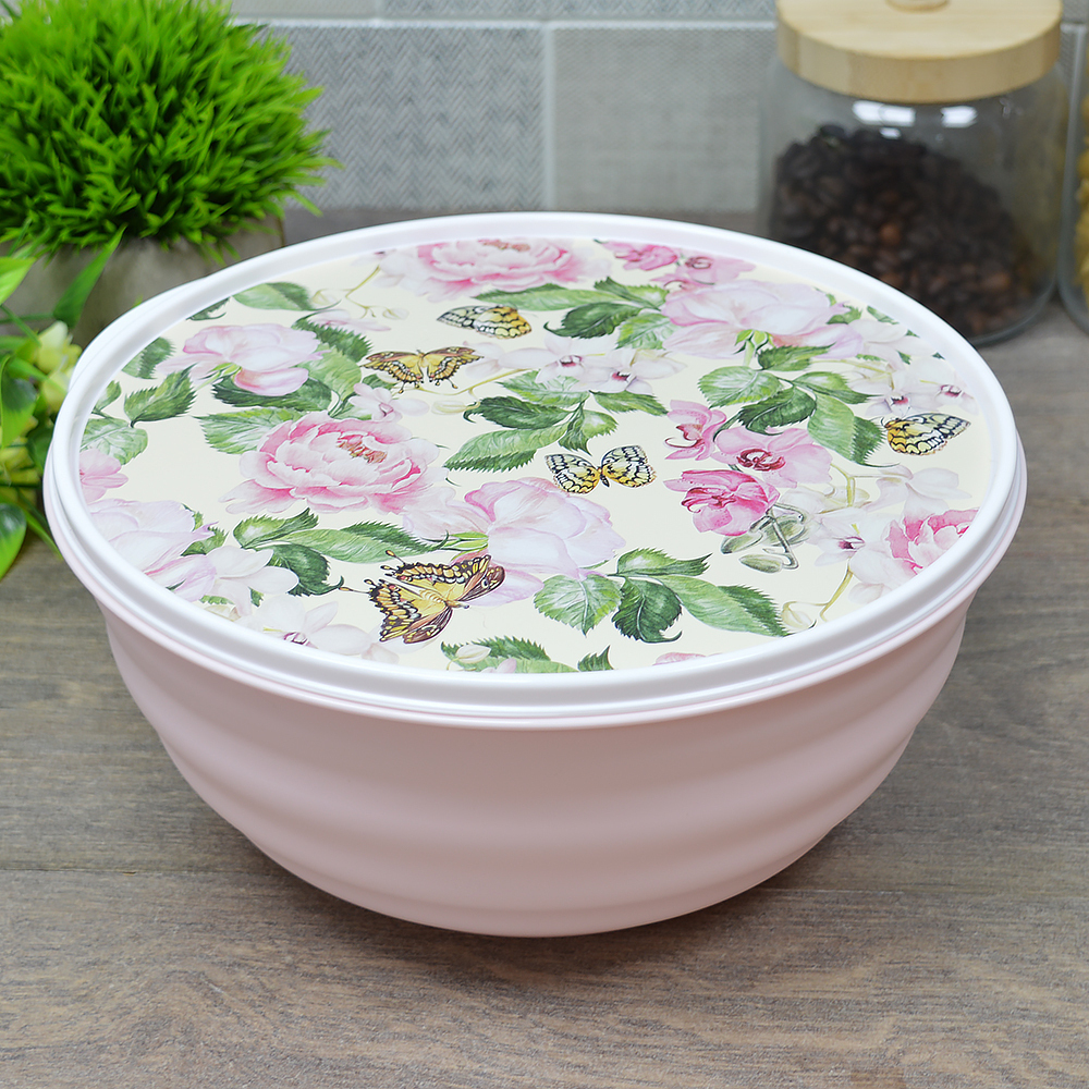 Миска 3,2л с крышкой "Latina. Розовый сад" микс