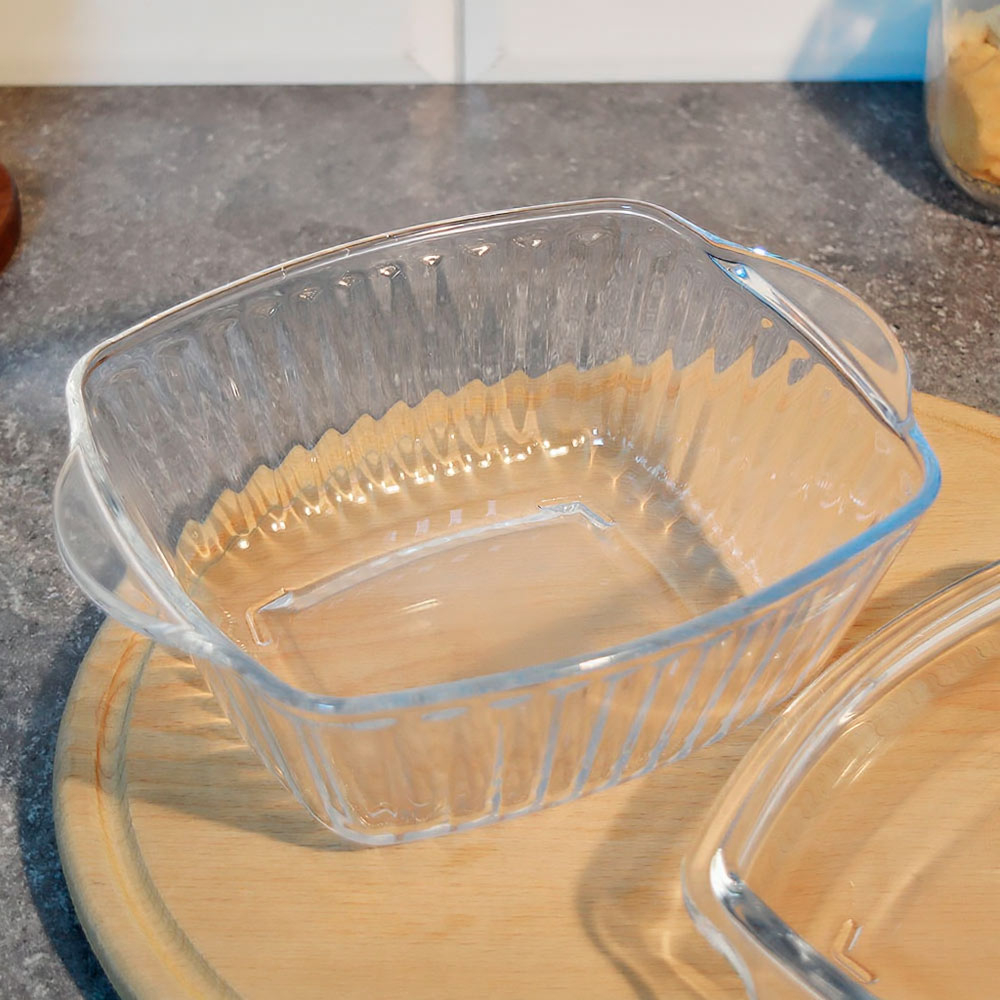 Кастрюля 1,07л стеклянная с крышкой, h10см, d21см, BW-003