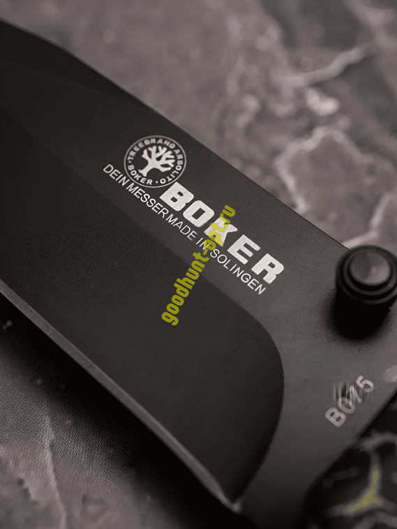Складной нож тактический BOKER Черный с карабином