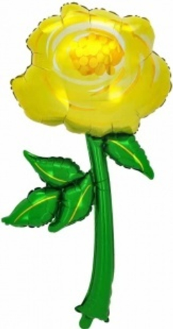 Шар (41""/104 см) Цветок, Роза, Желтый, 1 шт. Д119
