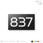 Номер на дверь 837, табличка на дверь для офиса, квартиры, кабинета, аудитории, склада, черная 120х70 мм, Айдентика Технолоджи
