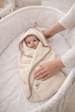 Махровая пеленка с уголком Кремовый