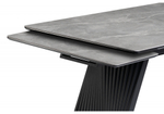 Керамический стол Woodville Вейв 140(200)х80 серый мрамор larka grey, черный