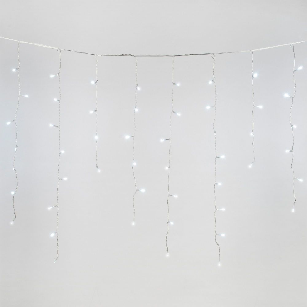 ULD-B20007-480-DTA-RC WHITE IP44 Бахрома светодиодная. 20м. С пультом. 480 светодиодов. Белый свет. Провод прозрачный. ТМ Uniel