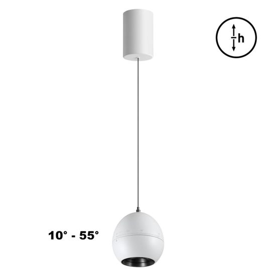 359341 OVER NT24 322 белый Светильник подвесной с механизмом регулировки высоты, провод 2м IP20 LED 7W 3000K 760Лм 170-265V SFERO