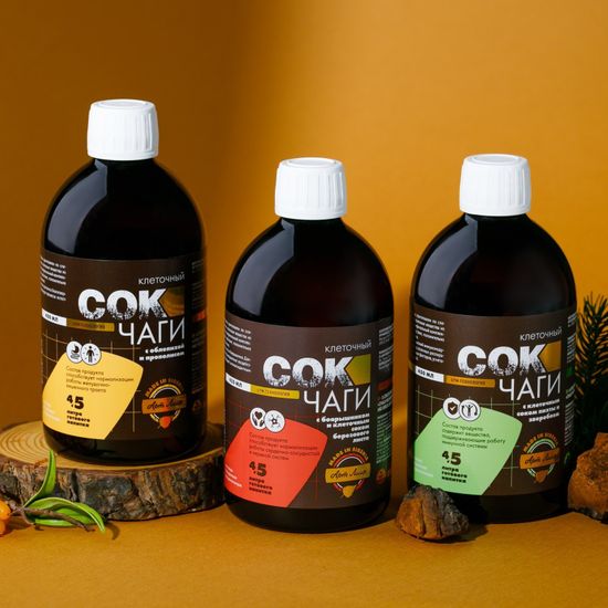 Сок Чаги клеточный с боярышником и соком березового листа