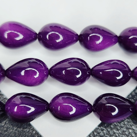 Жемчуг майорка, бусина капля фиолетовая, р-р 9×13мм, штучно