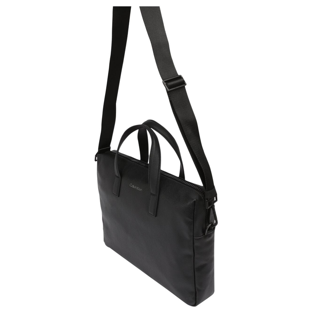 CALVIN KLEIN Recycled Artificial Leather Shoulder Bag, Crossbody Bag, Handbag, Laptop Bag Men"s Black