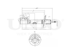 Амортизатор газовый передней подвески левый UNIO SAB-10389