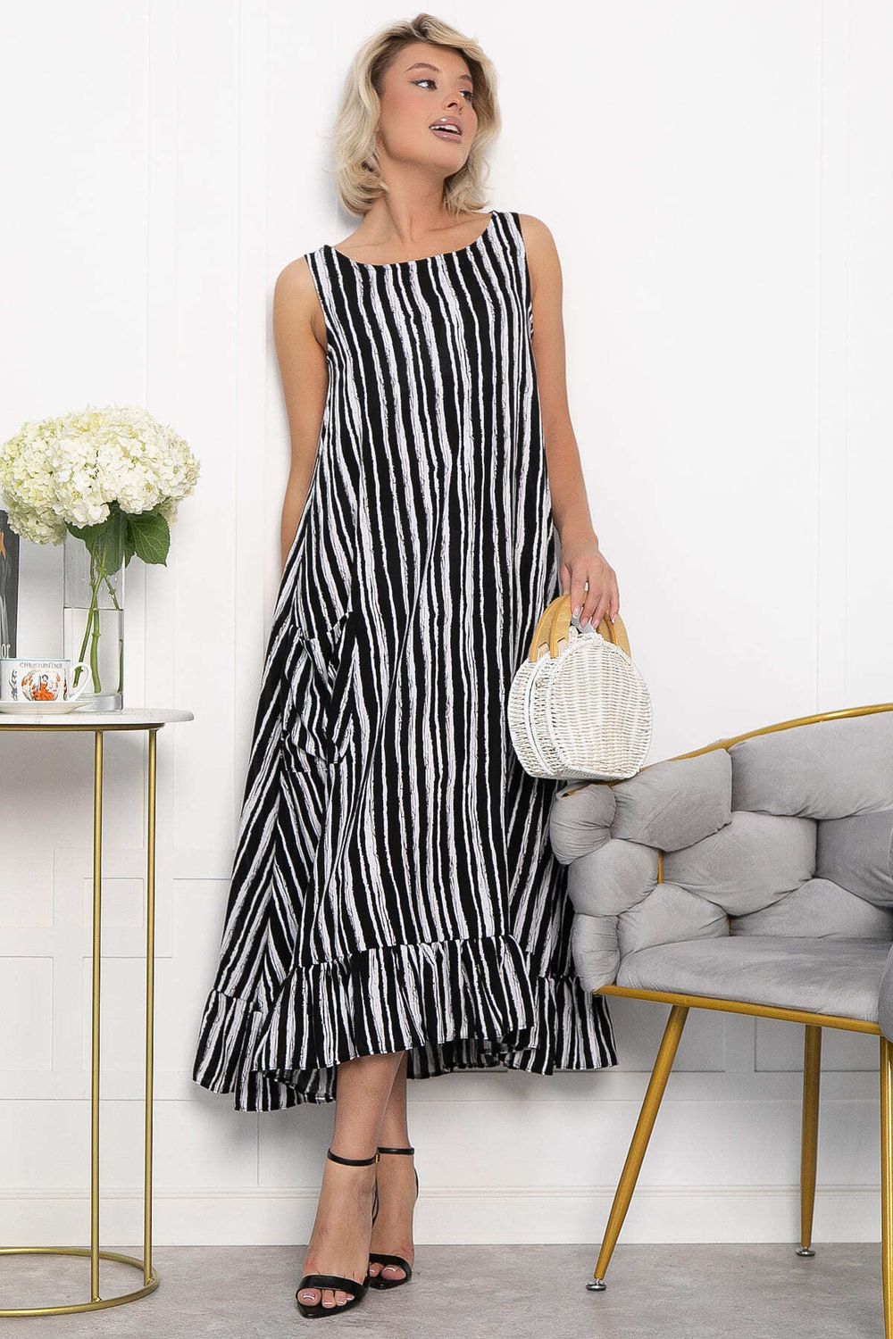 Сарафан Нимфа (черно-белый) П14052-10М LT Collection