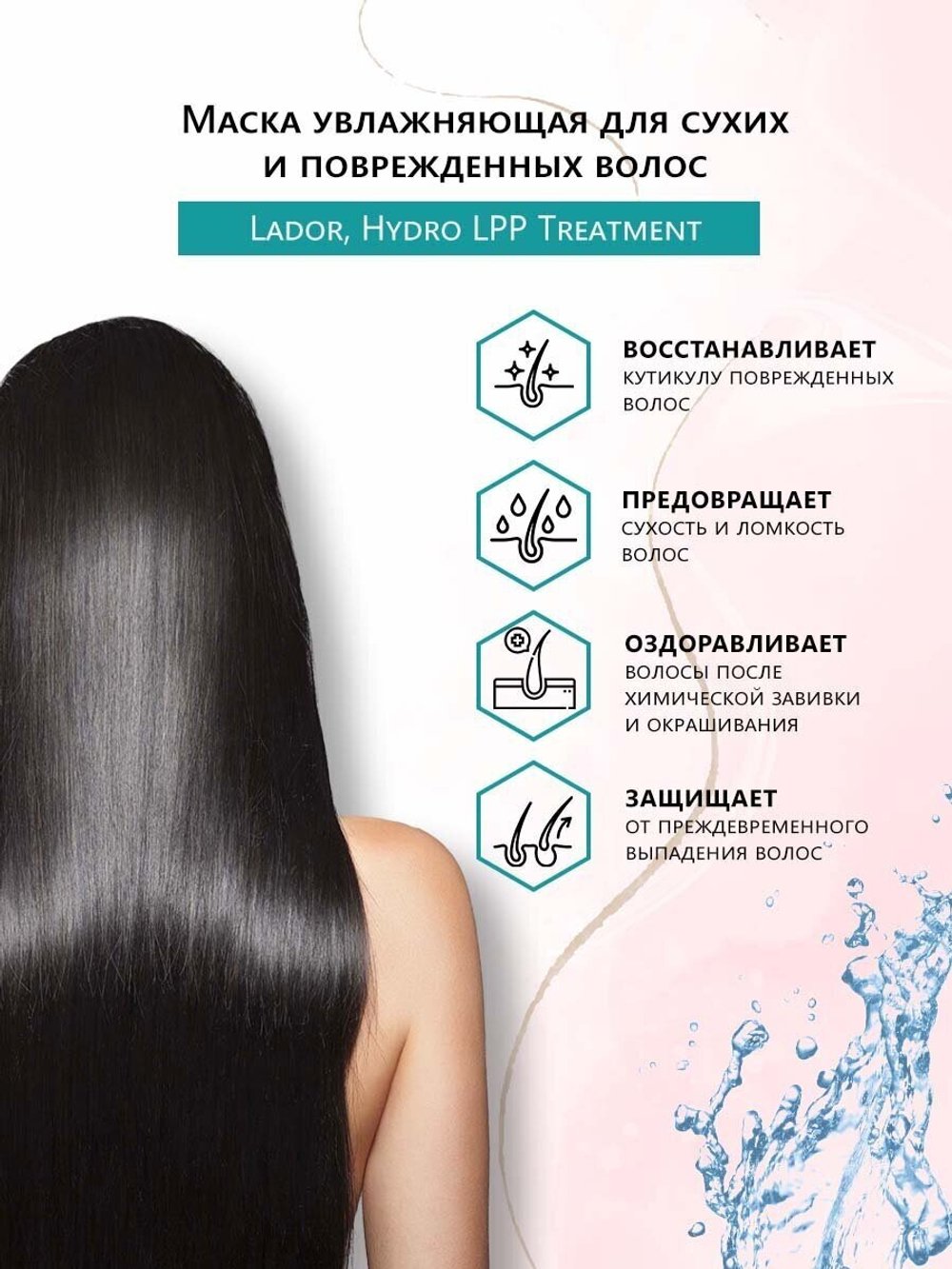 Маска для поврежденных и сухих волос с коллагеном Lador Eco Hydro LPP Treatment 150 мл