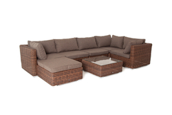 "Капри" трансформирующаяся лаунж-зона из искусственного ротанга, цвет соломенный